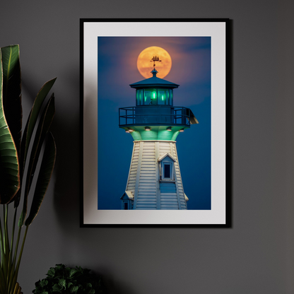 Moon Over Lighthouse