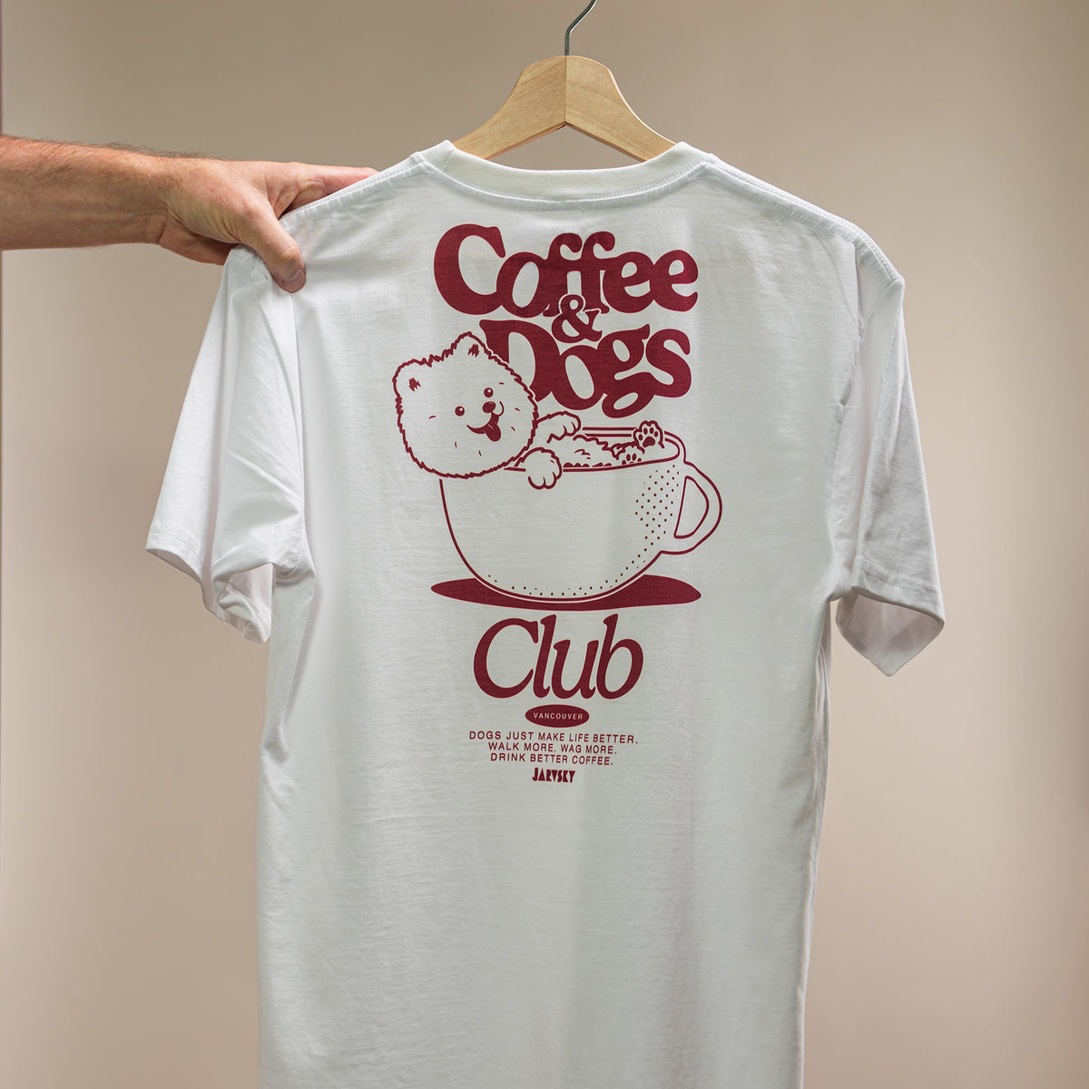 2026 Jarvsky Coffee & Dogs White T-shirt