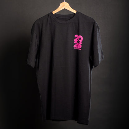 2026 Jarvsky Vancouver Soccer Series “At Night" - Pink Glow Black Shirt Front