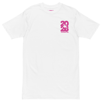 2026 Jarvsky Vancouver Soccer Series “At Night" - Pink Glow White shirt Front
