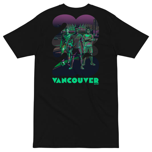 2026 Jarvsky Vancouver Soccer Series “At Night" - Toxic Green Black shirt backside