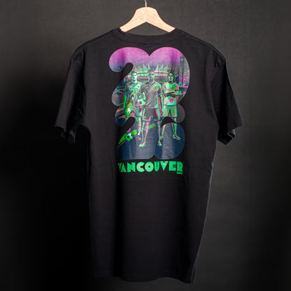 2026 Jarvsky Vancouver Soccer Series “At Night" - Toxic Green Black Shirt Back