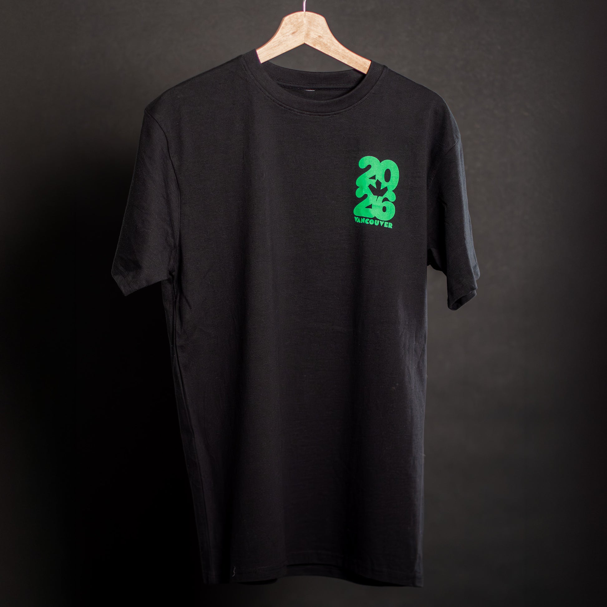 2026 Jarvsky Vancouver Soccer Series “At Night" - Toxic Green Black Shirt Front