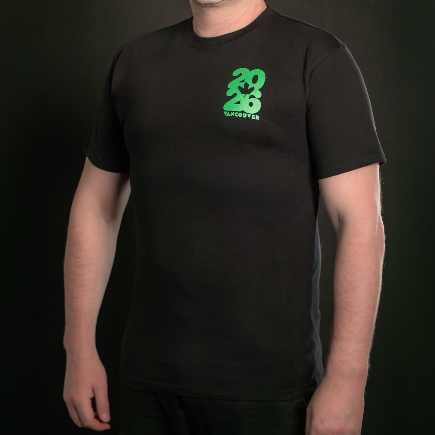 2026 Jarvsky Vancouver Soccer Series “At Night" - Toxic Green Black Shirt Front