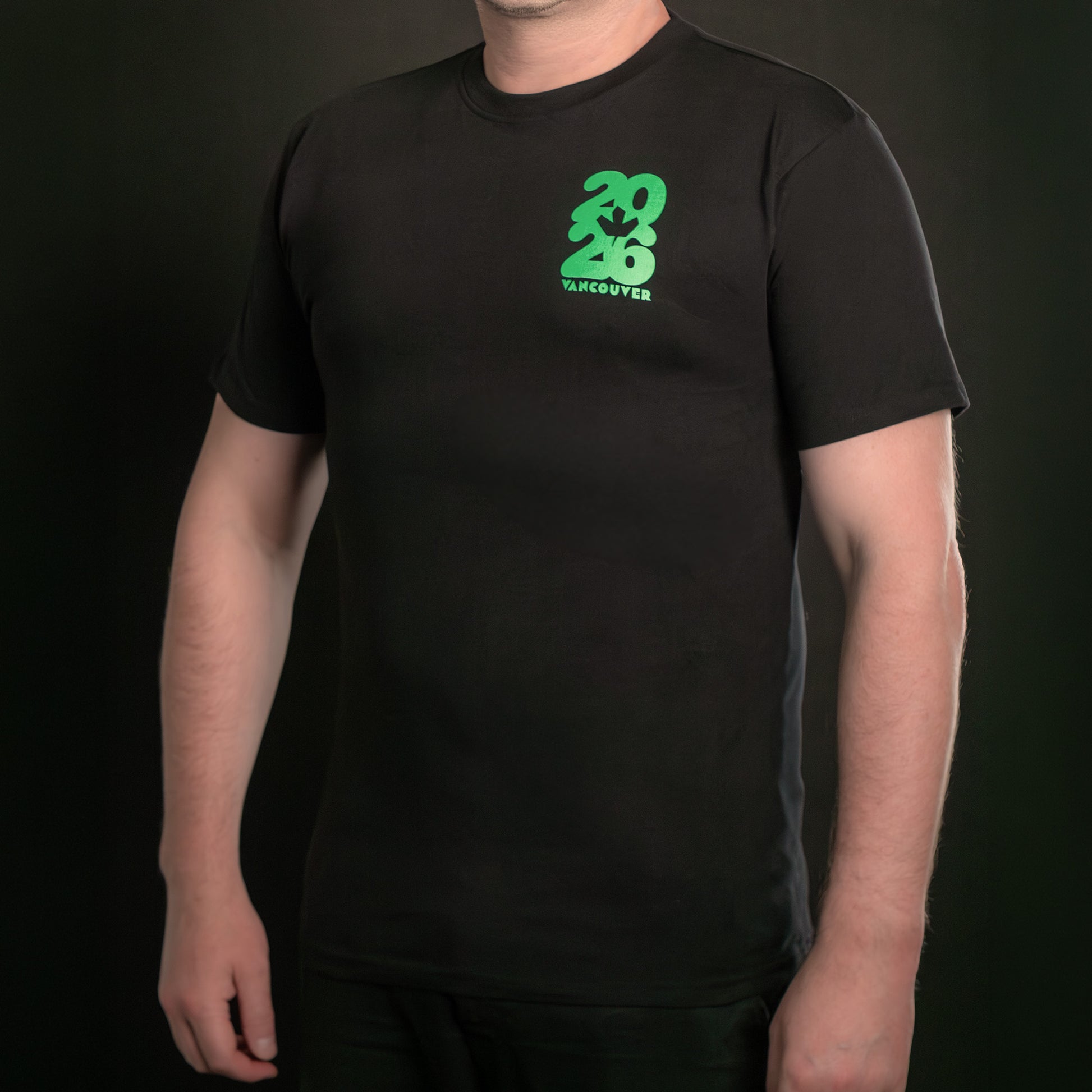2026 Jarvsky Vancouver Soccer Series “At Night" - Toxic Green Black Shirt Front