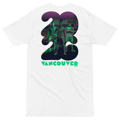 2026 Jarvsky Vancouver Soccer Series “At Night" - Toxic Green White shirt backside