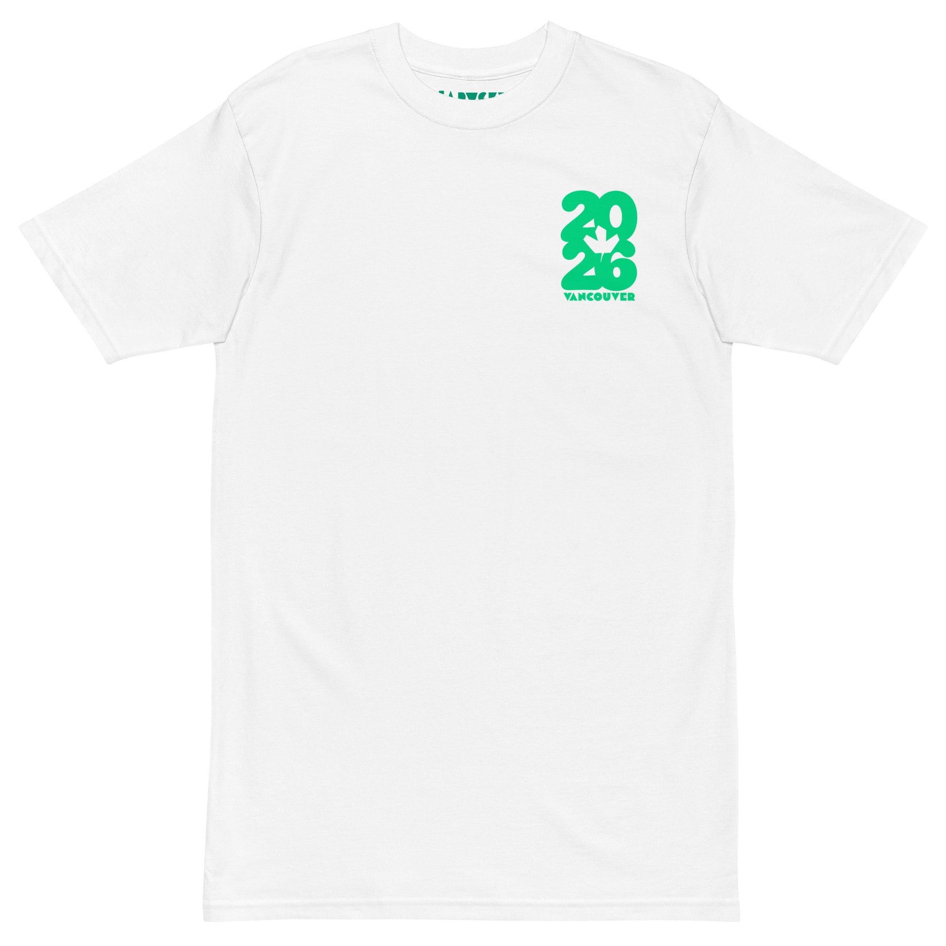 2026 Jarvsky Vancouver Soccer Series “At Night" - Toxic Green White shirt Front