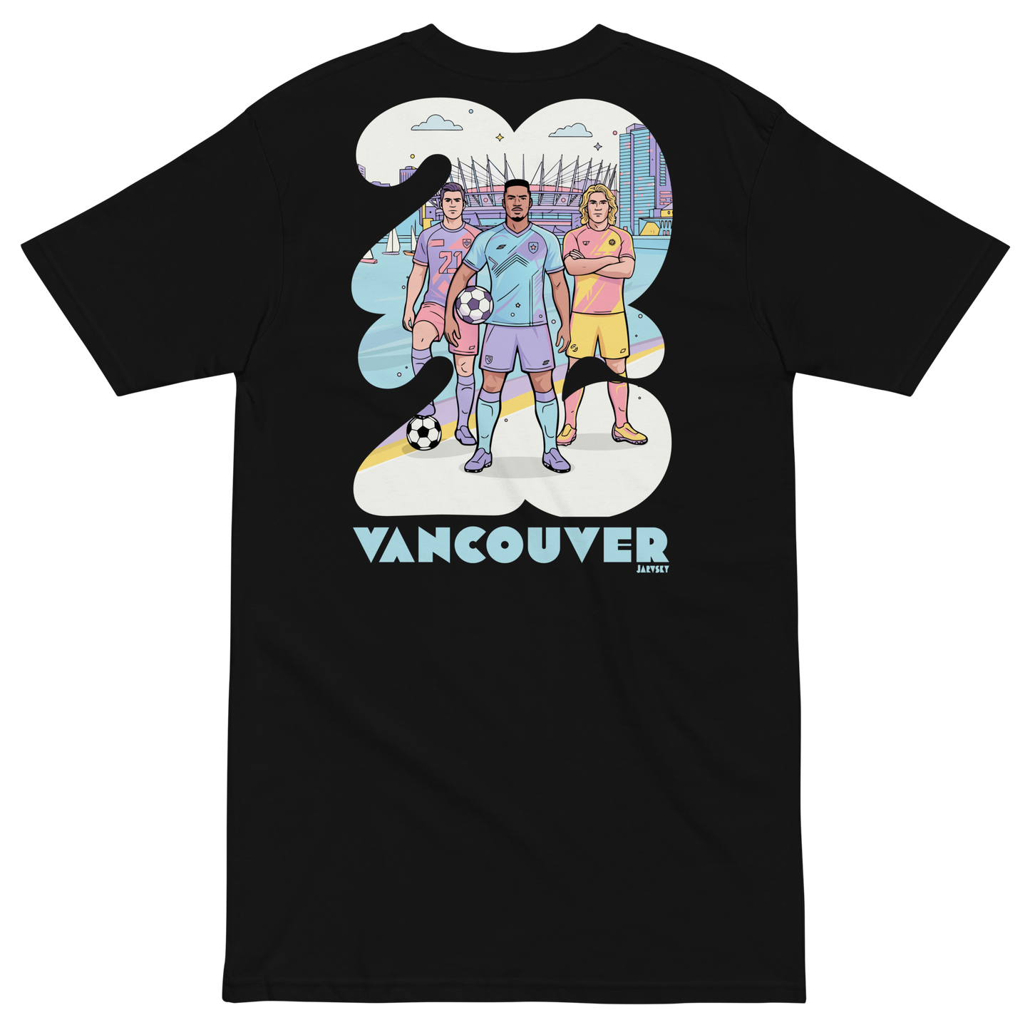 2026 Jarvsky Vancouver Soccer Series “Pop Life” Black shirt backside