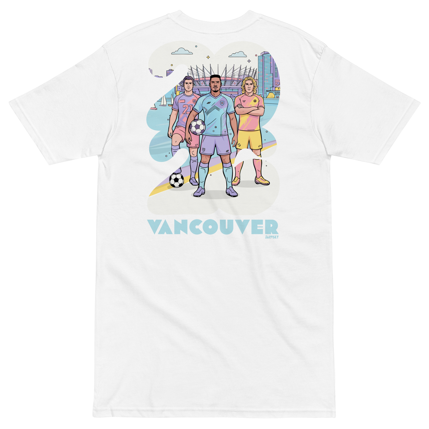 2026 Jarvsky Vancouver Soccer Series “Pop Life” White shirt backside