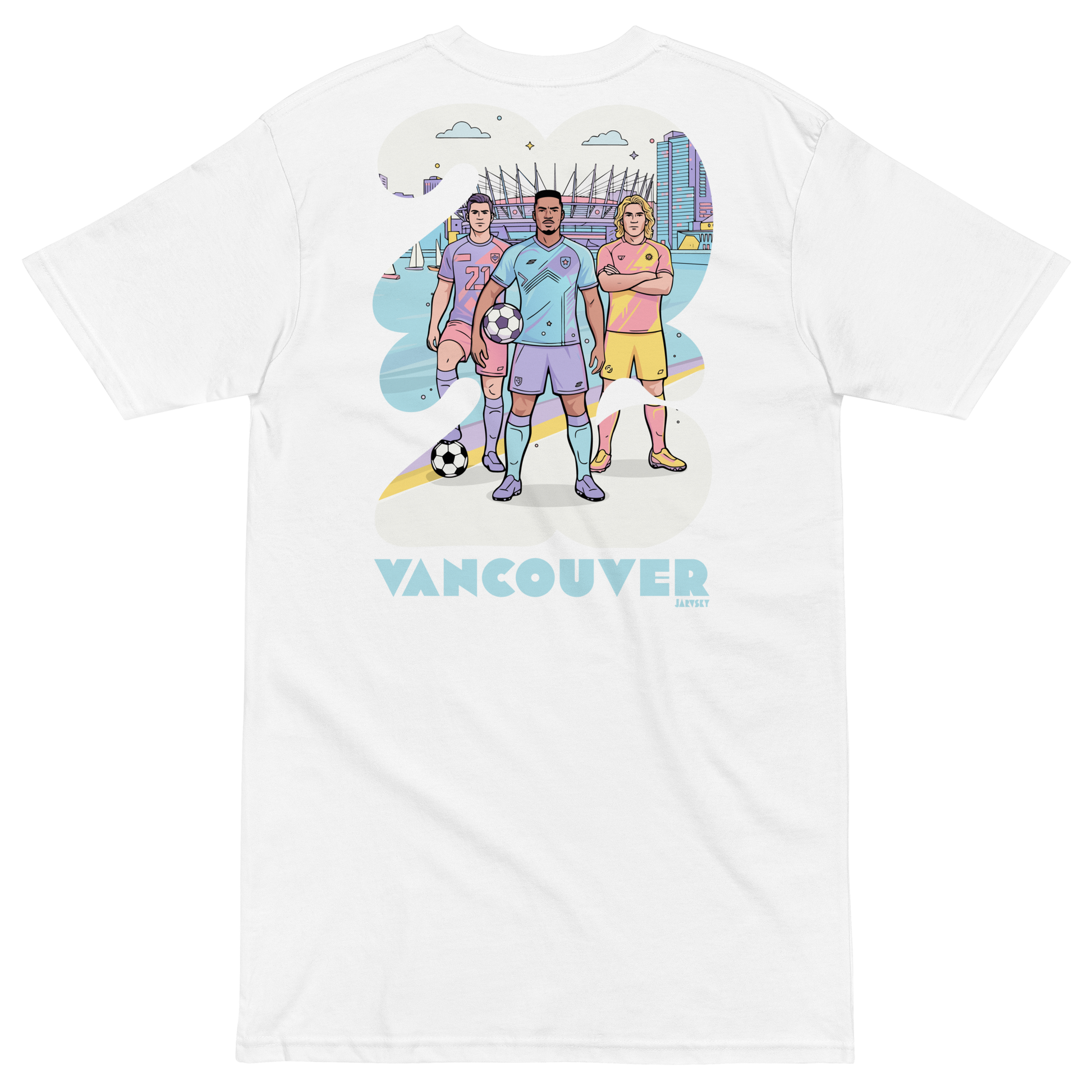 2026 Jarvsky Vancouver Soccer Series “Pop Life” White shirt backside