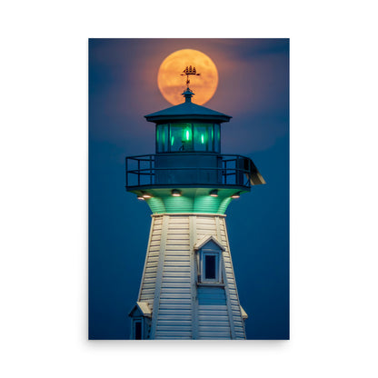 Moon Over Lighthouse